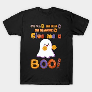 Cute Halloween Cheerleader Ghost with pompoms T-Shirt